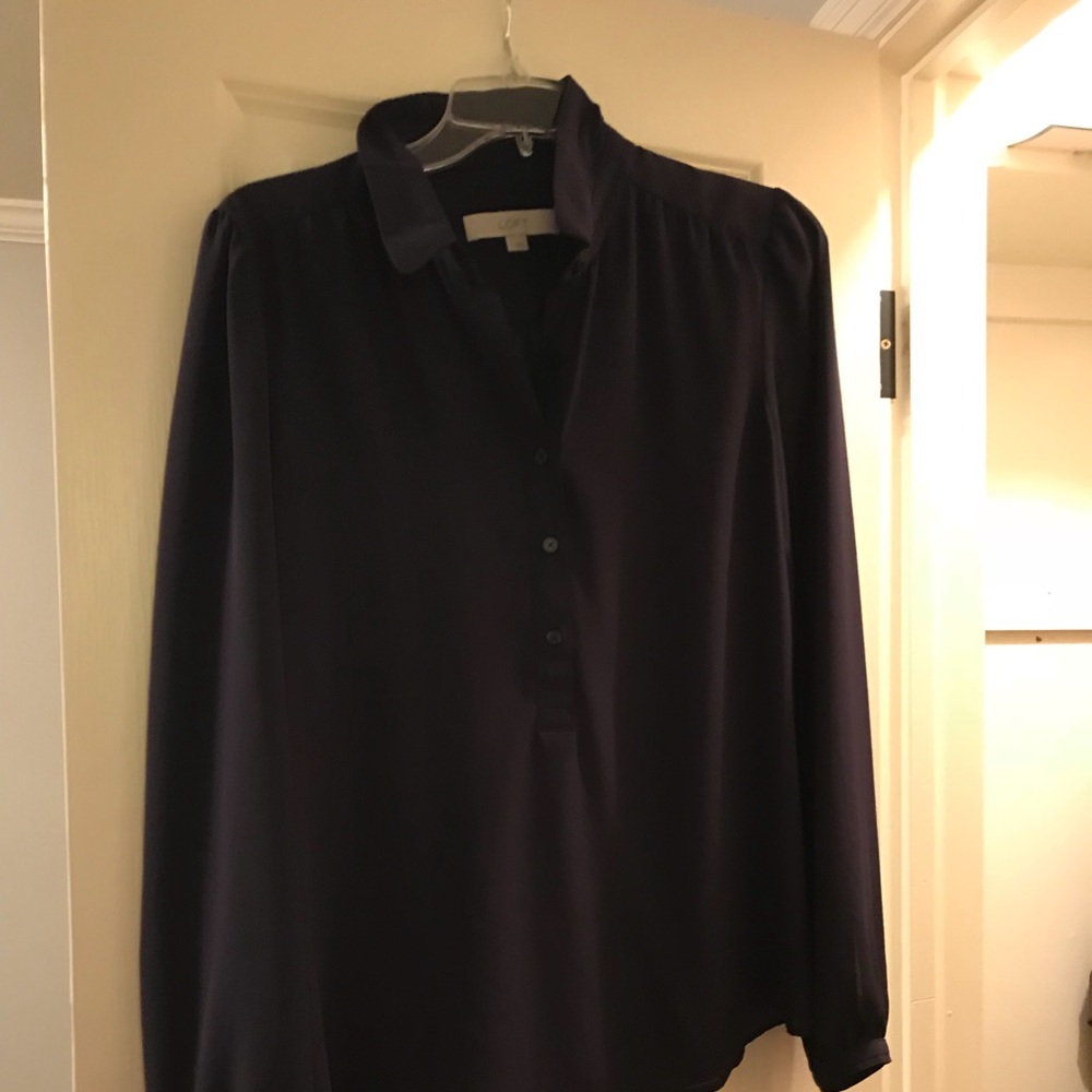 Dark navy LOFT blouse